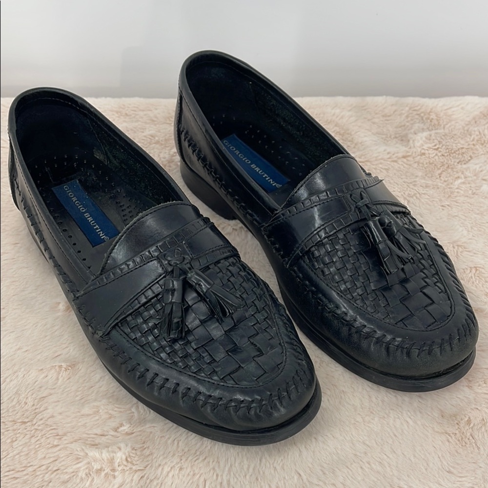 GIORGIO BRUTINI NEWARK SIZE 8.5 M Black Tassel Loafers for Men